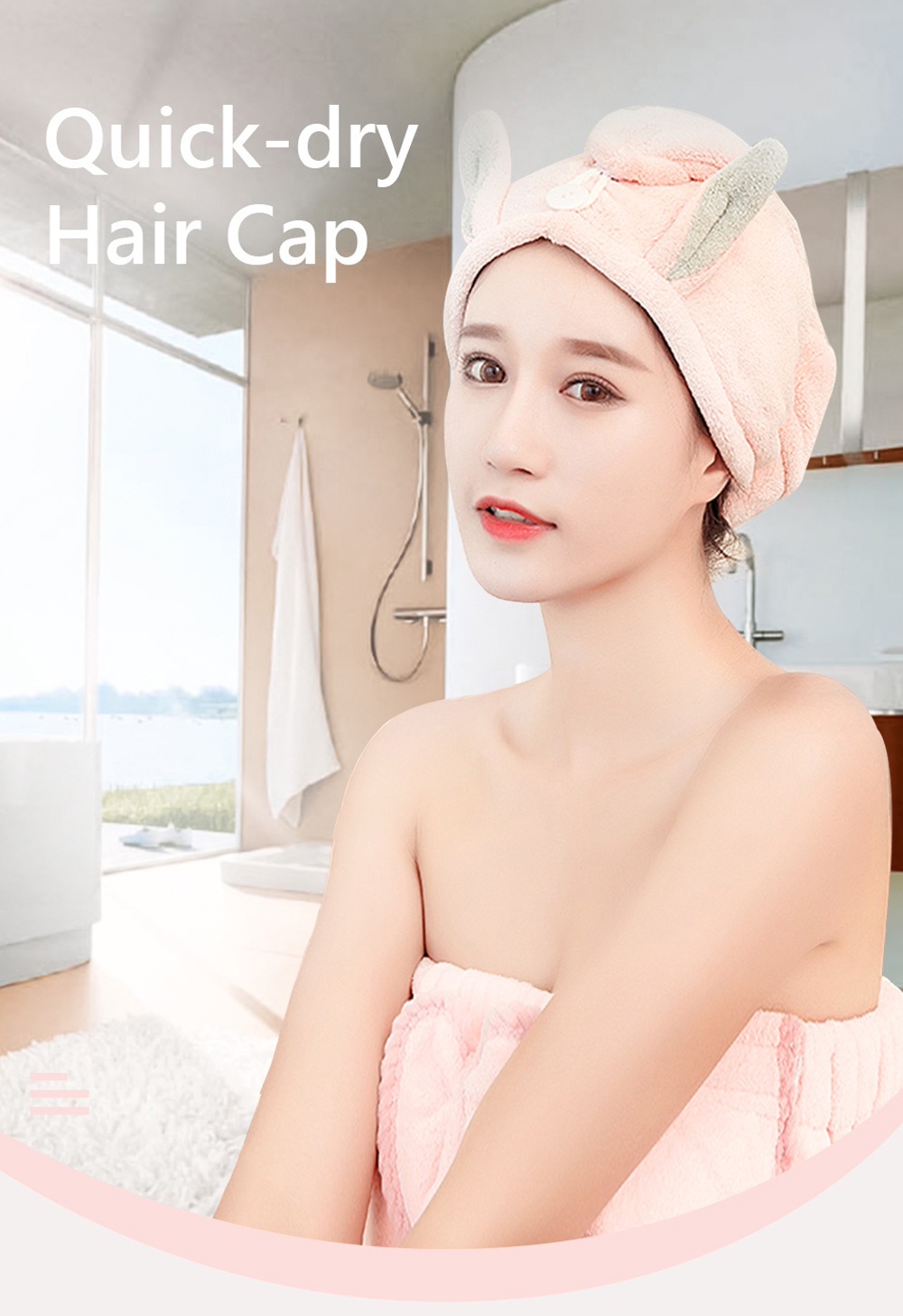 Rabbit Ears Quick Drying Hair Cap-1
